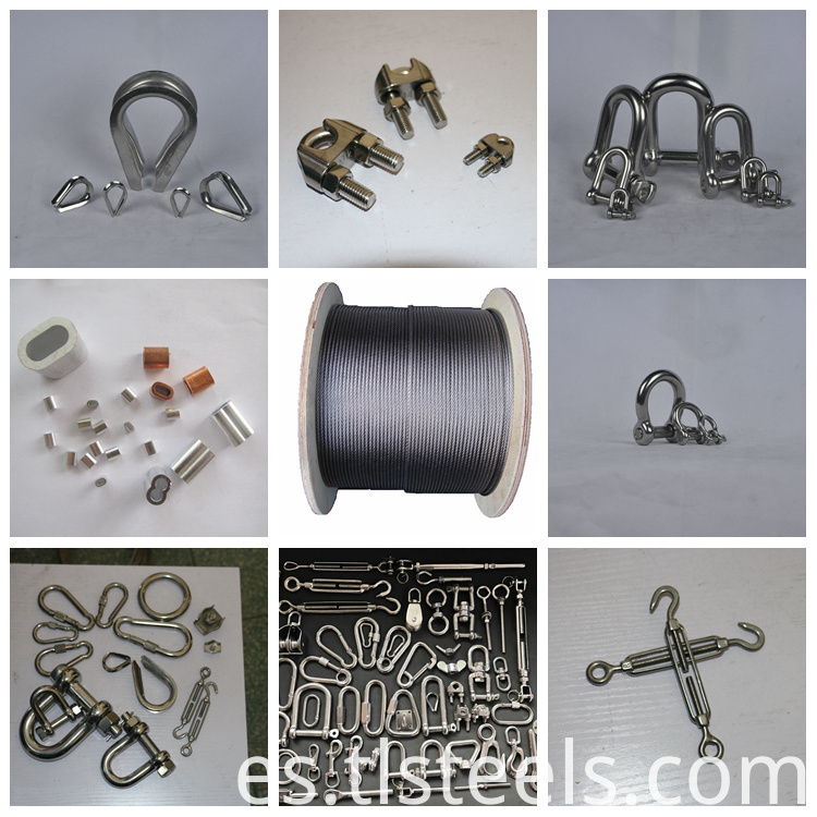 Cuerda de alambre de acero inoxidable SUS 316 SUS 316 Stainless Steel Wire Rope